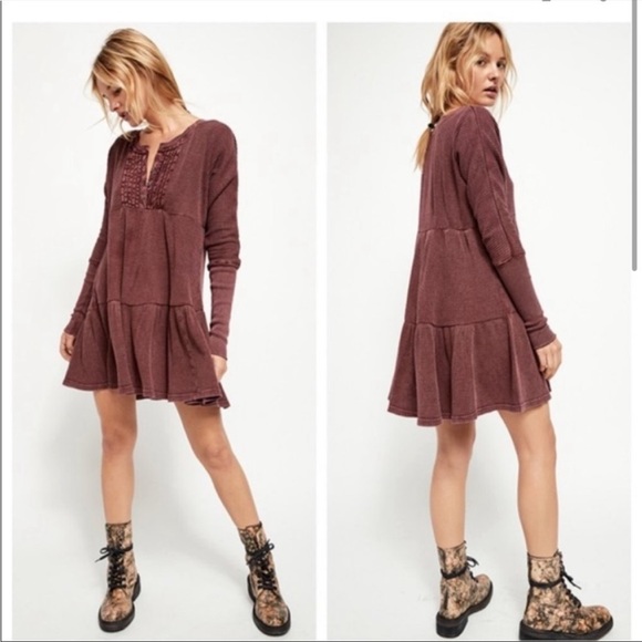 Free People Jolene Mini Dress - Wine/burgundy - Picture 2 of 6
